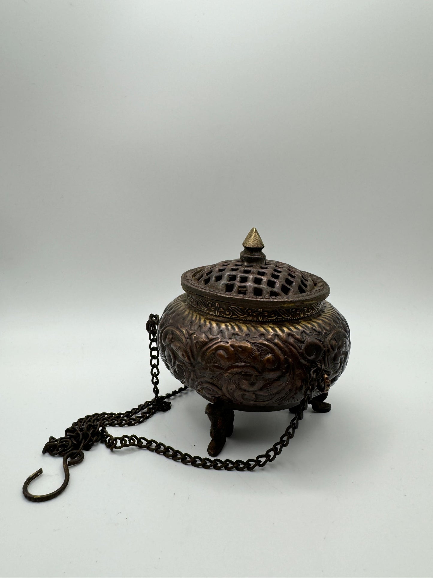 Hand Beaten Metal Incense Burner
