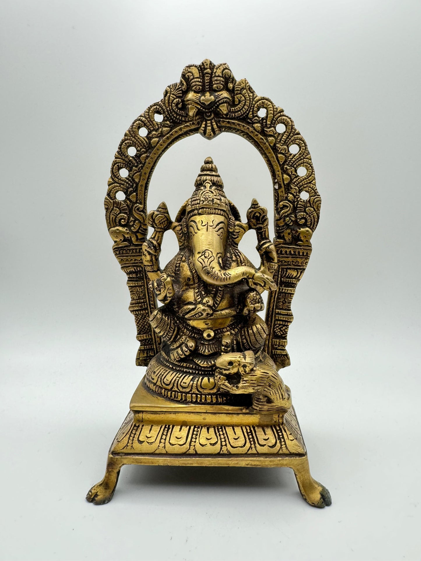 Temple Ganesha Brass Sculpture