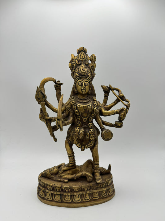 Maa Kali Standing on Shiva's Chest Brass Statue