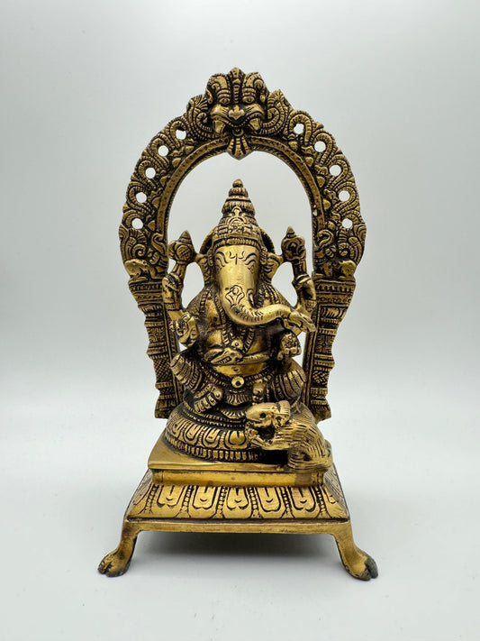 Temple Ganesha Brass Sculpture