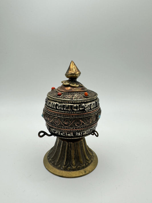 Antique Tibetan Table Buddhist Prayer Wheel