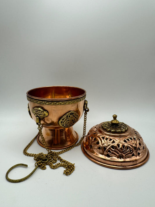 Copper Nepal Tibetan Buddhist Hanging Tibet Incense Burner