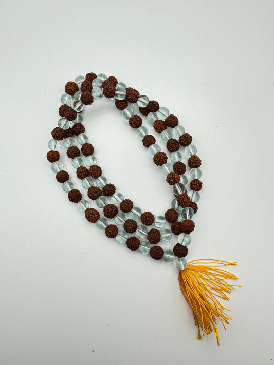 Rudraksha & Crystal Sphatik Mala